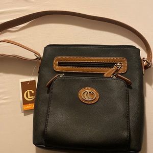 Carryland shoulder bag, brown and black